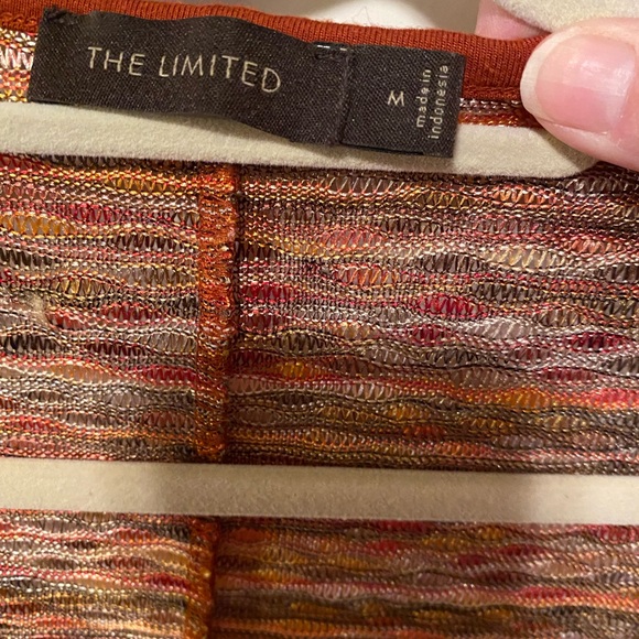 The Limited Women's Medium Pullover Colorful Top Rust Brown Green Sz M - Picture 3 of 6